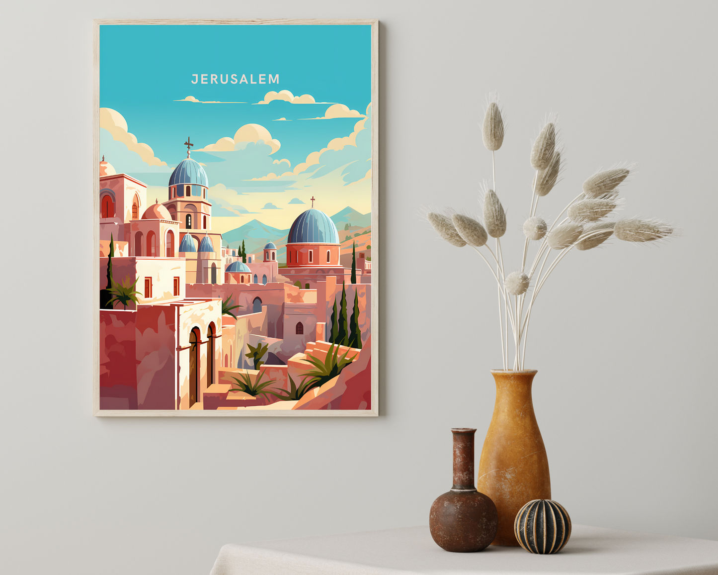 Jerusalem Israel Travel Poster Print - Pitchers Design