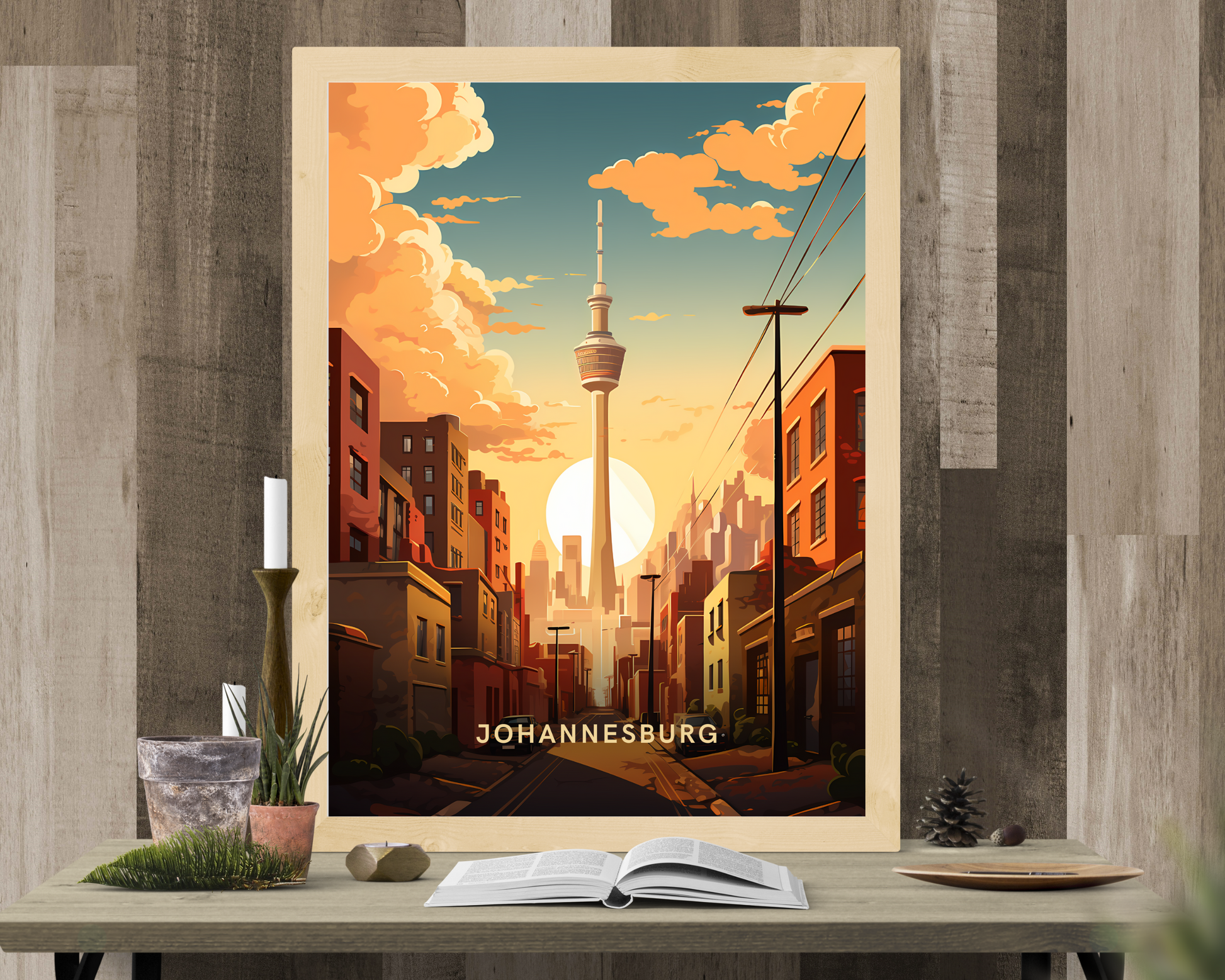 Johannesburg South Africa Travel Poster Print - Pitchers Design