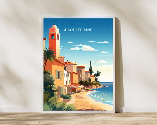 Juan-les-Pins France Travel Poster Print - Pitchers Design