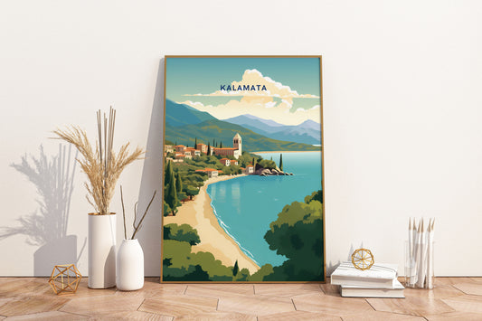 Kalamata Greece Travel Print Poster - Pitchers Design