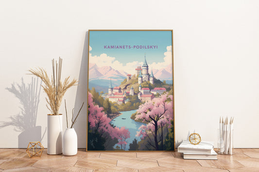 Kamianets-Podilskyi Ukraine Travel Print Poster - Pitchers Design