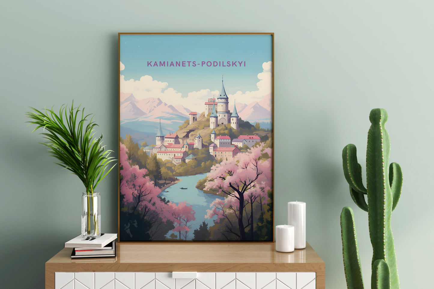 Kamianets-Podilskyi Ukraine Travel Print Poster - Pitchers Design