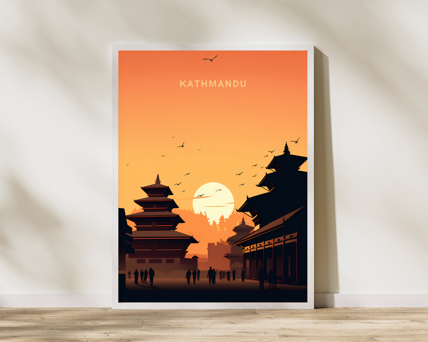 Kathmandu Durbar Square Nepal Travel Poster Print - Pitchers Design