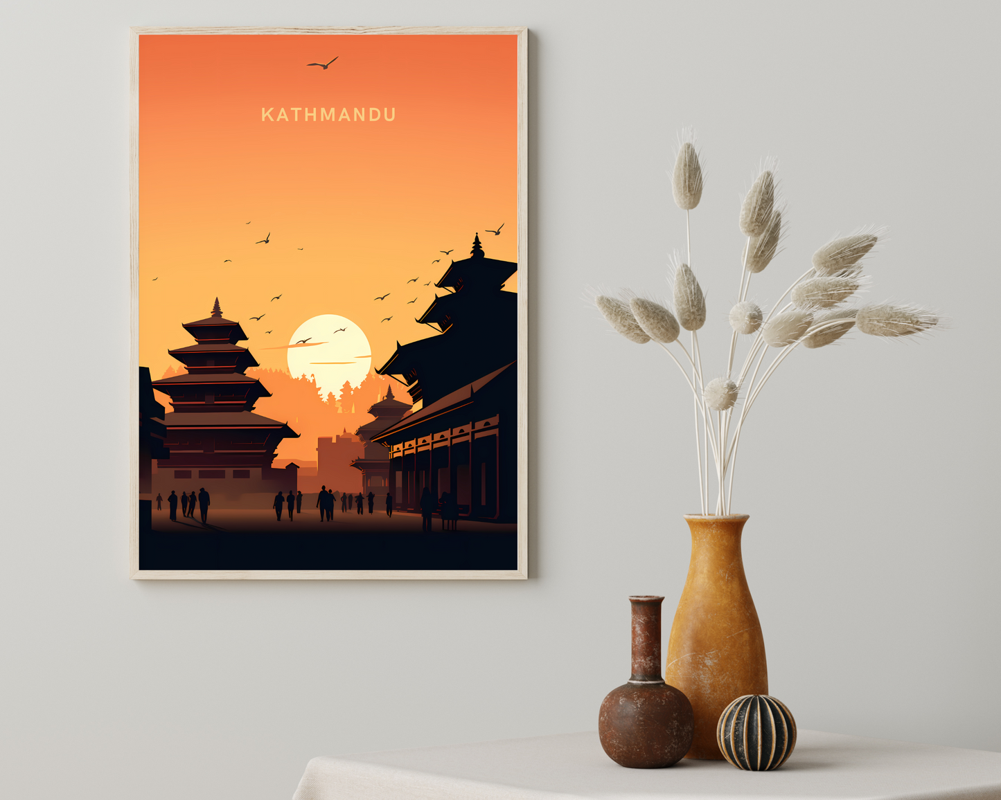 Kathmandu Durbar Square Nepal Travel Poster Print - Pitchers Design