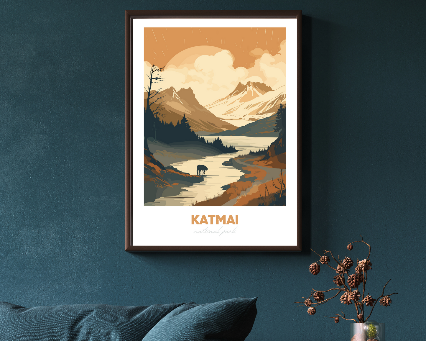 Katmai National Park Travel Poster Print - Pitchers Design