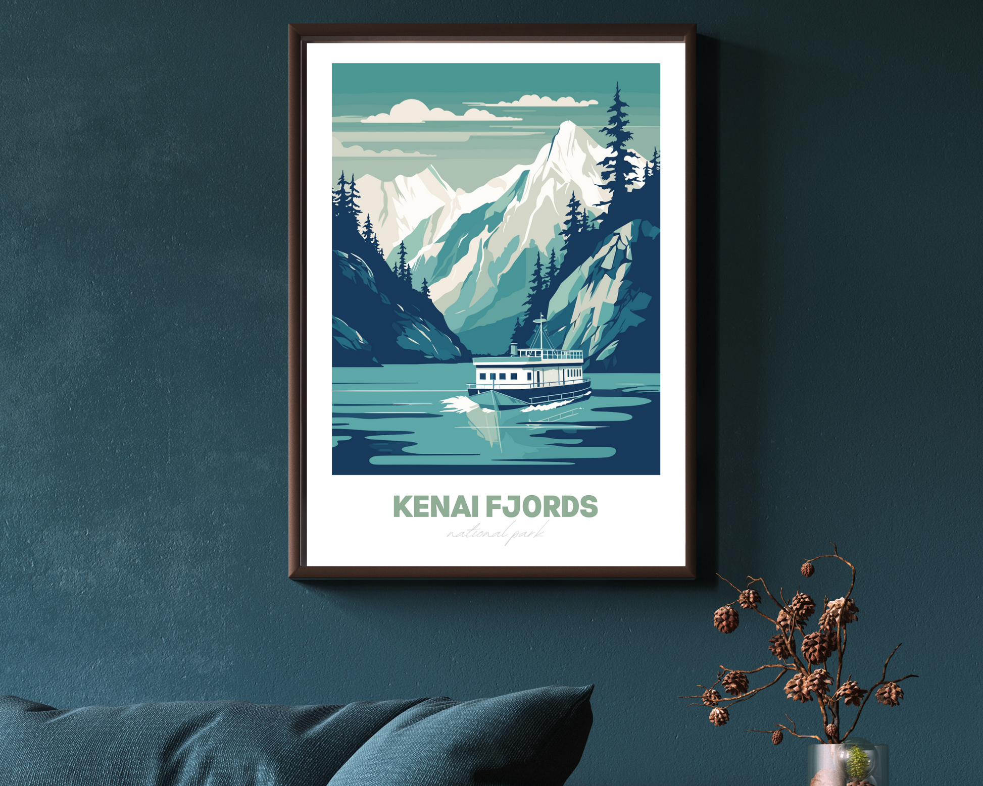 Kenai Fjords National Park Travel Poster Print - Pitchers Design