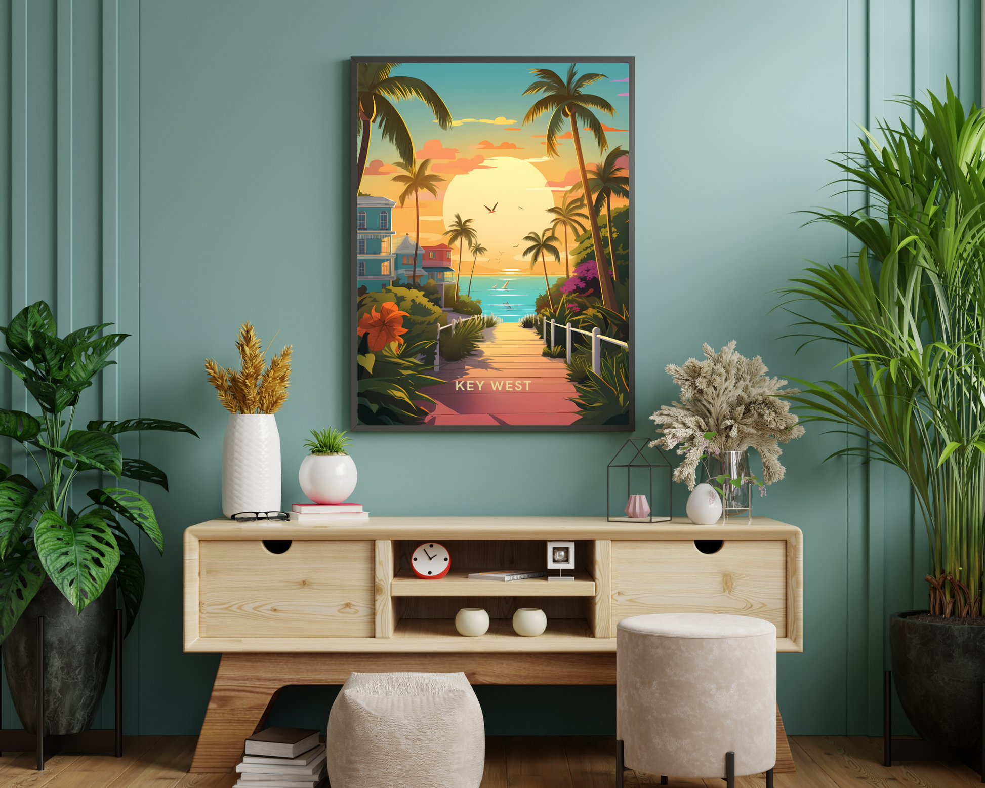 Key West Florida Travel Poster Print - Pitchers Design