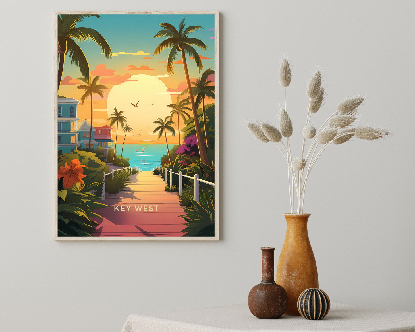 Key West Florida Travel Poster Print - Pitchers Design