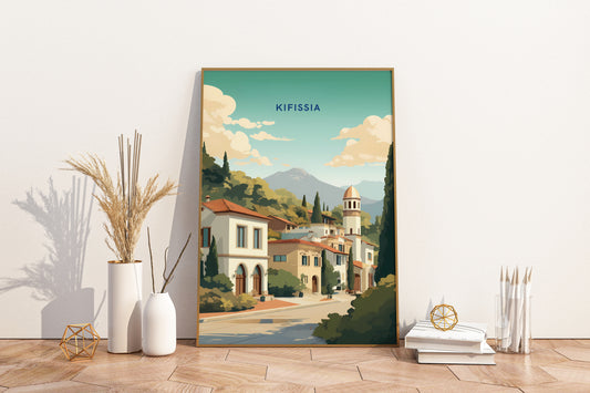 Kifissia Greece Travel Print Poster - Pitchers Design