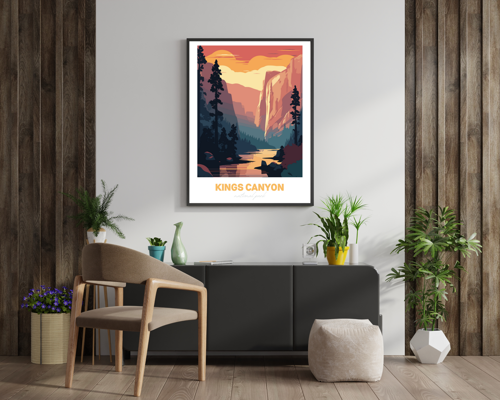 Kings Canyon National Park Travel Poster Print - Pitchers Design