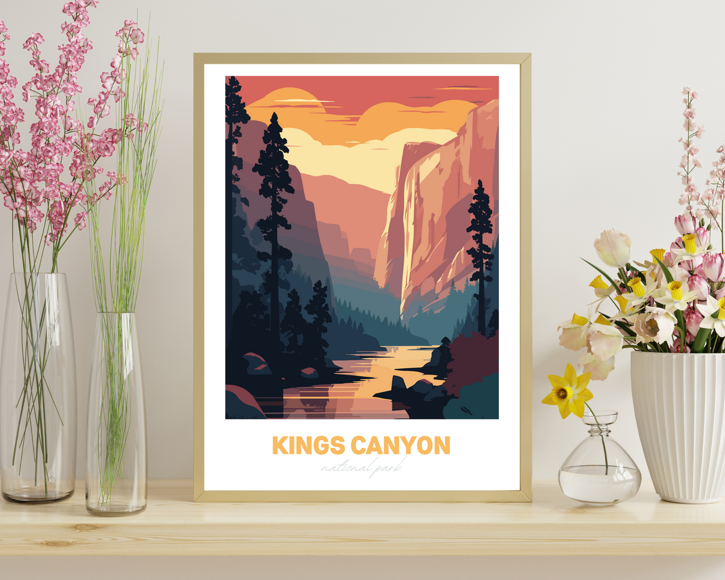 Kings Canyon National Park Travel Poster Print - Pitchers Design