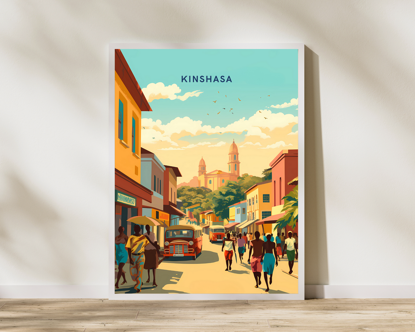 Kinshasa Democratic Republic of the Congo Travel Poster Print - Pitchers Design