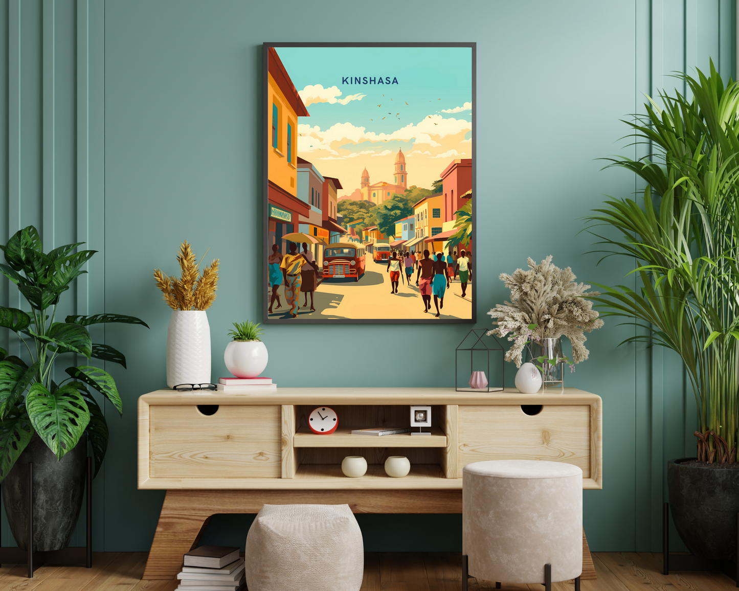 Kinshasa Democratic Republic of the Congo Travel Poster Print - Pitchers Design