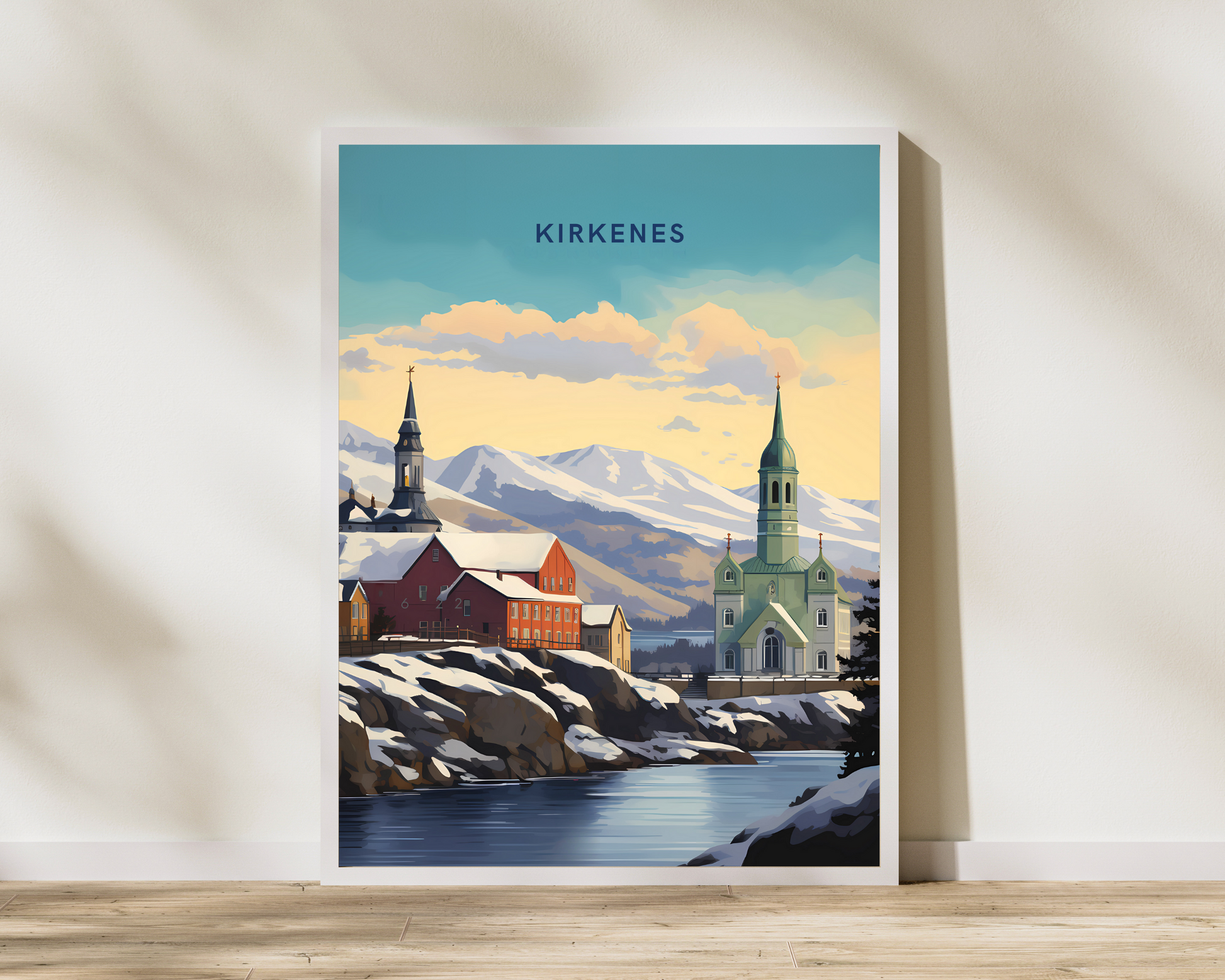 Kirkenes Norway Travel Poster Print - Pitchers Design