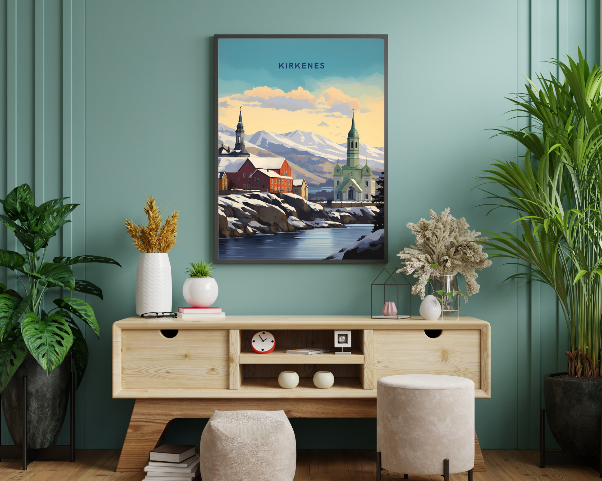 Kirkenes Norway Travel Poster Print - Pitchers Design