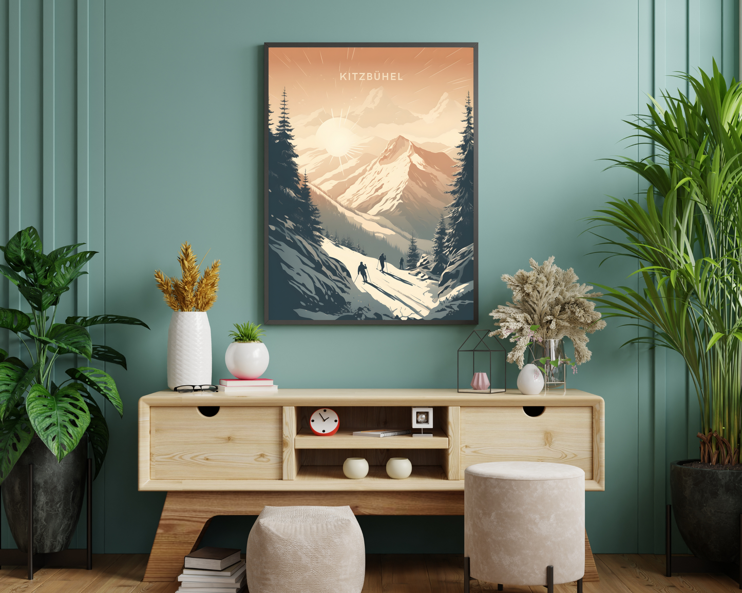 Kitzbühel Alpes Austria Travel Poster Print - Pitchers Design