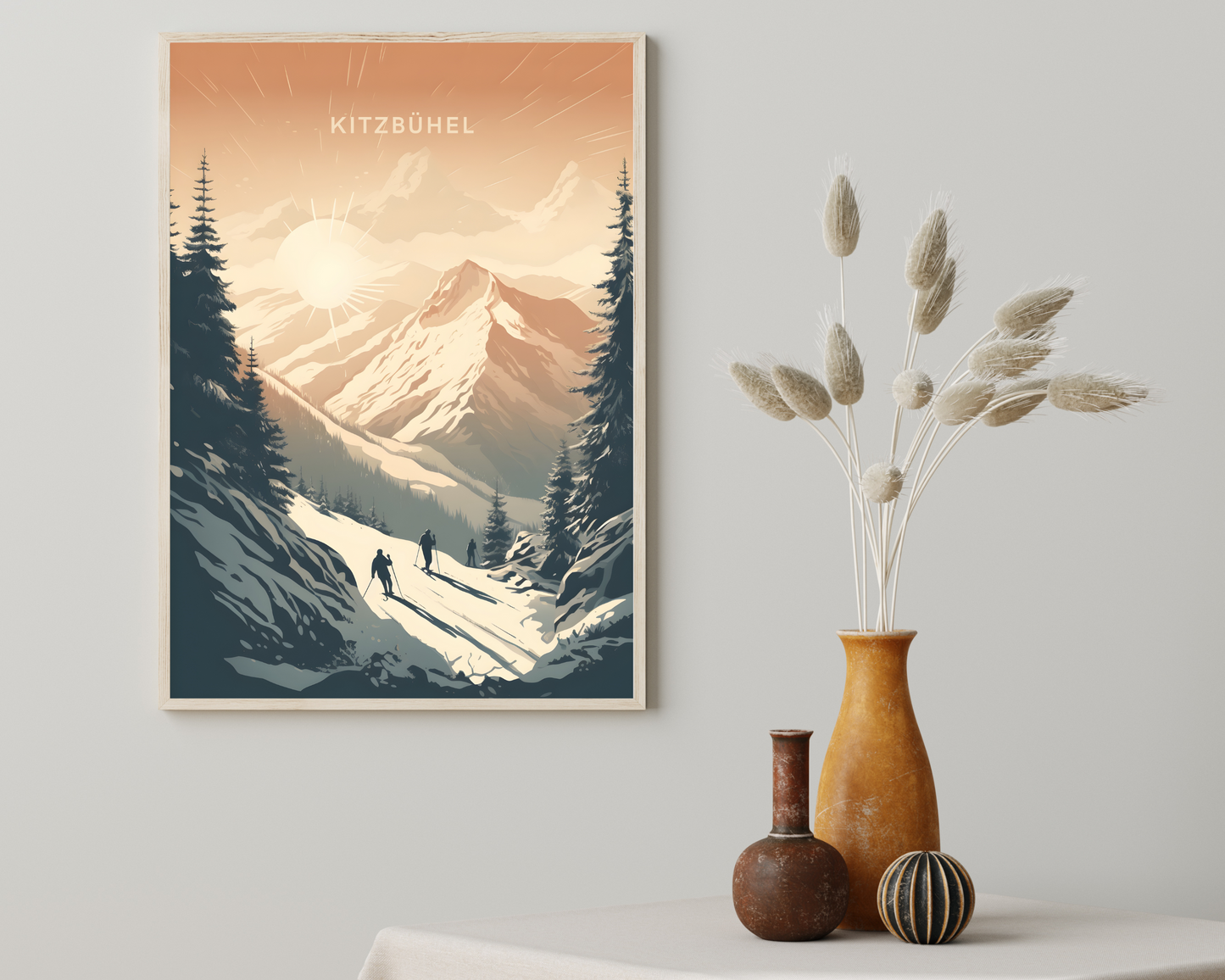 Kitzbühel Alpes Austria Travel Poster Print - Pitchers Design