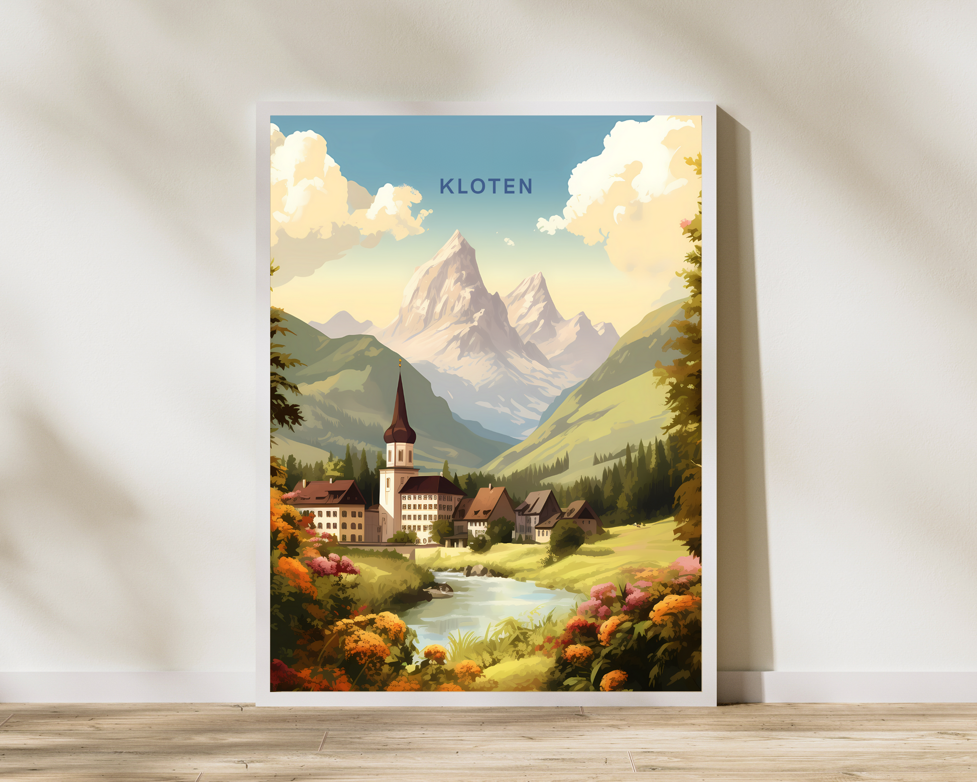 Kloten Switzerland Travel Poster Print - Pitchers Design