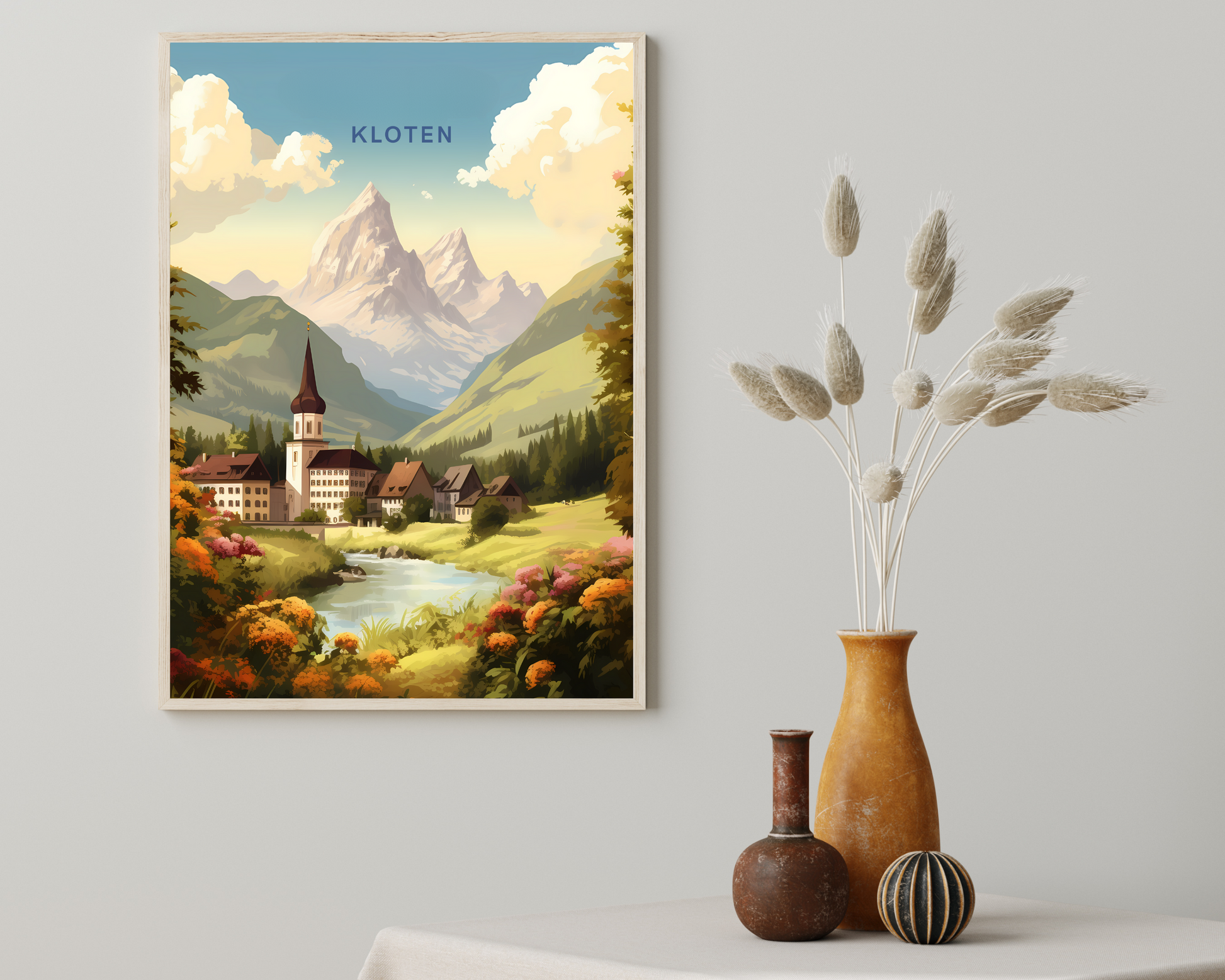 Kloten Switzerland Travel Poster Print - Pitchers Design