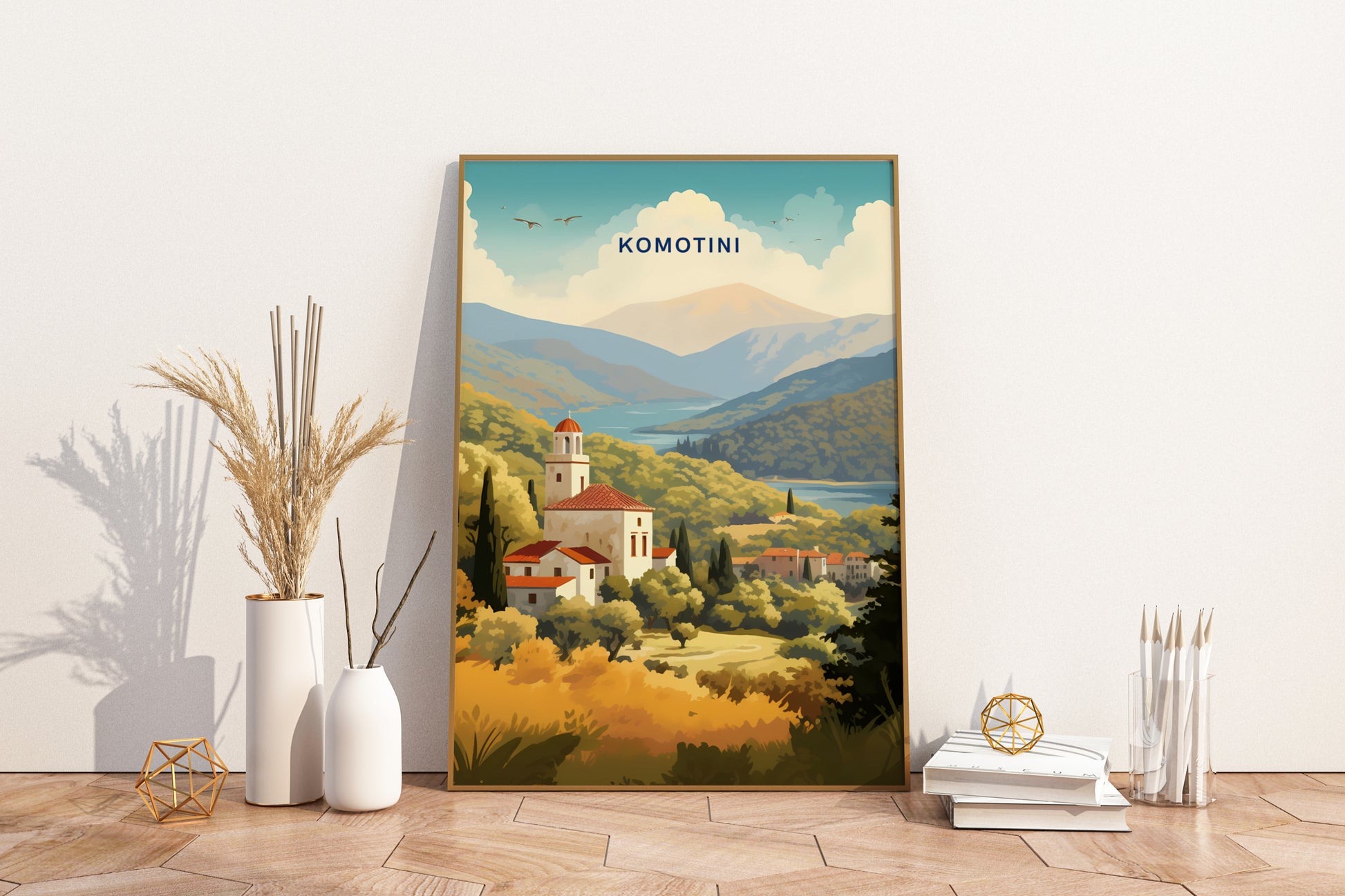 Komotini Greece Travel Print Poster - Pitchers Design