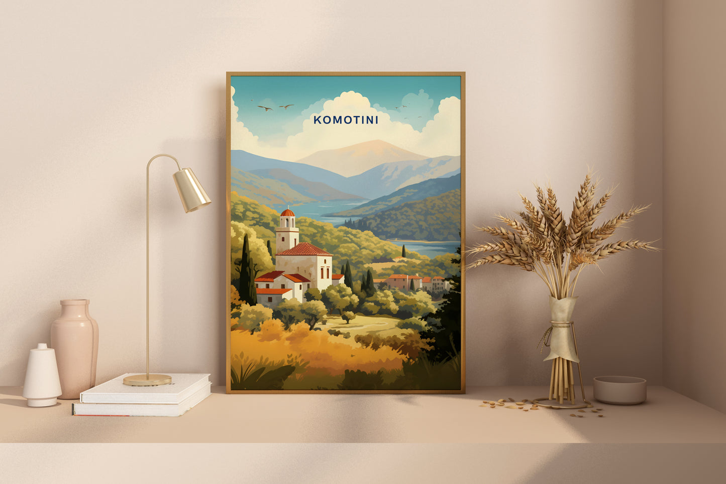 Komotini Greece Travel Print Poster - Pitchers Design