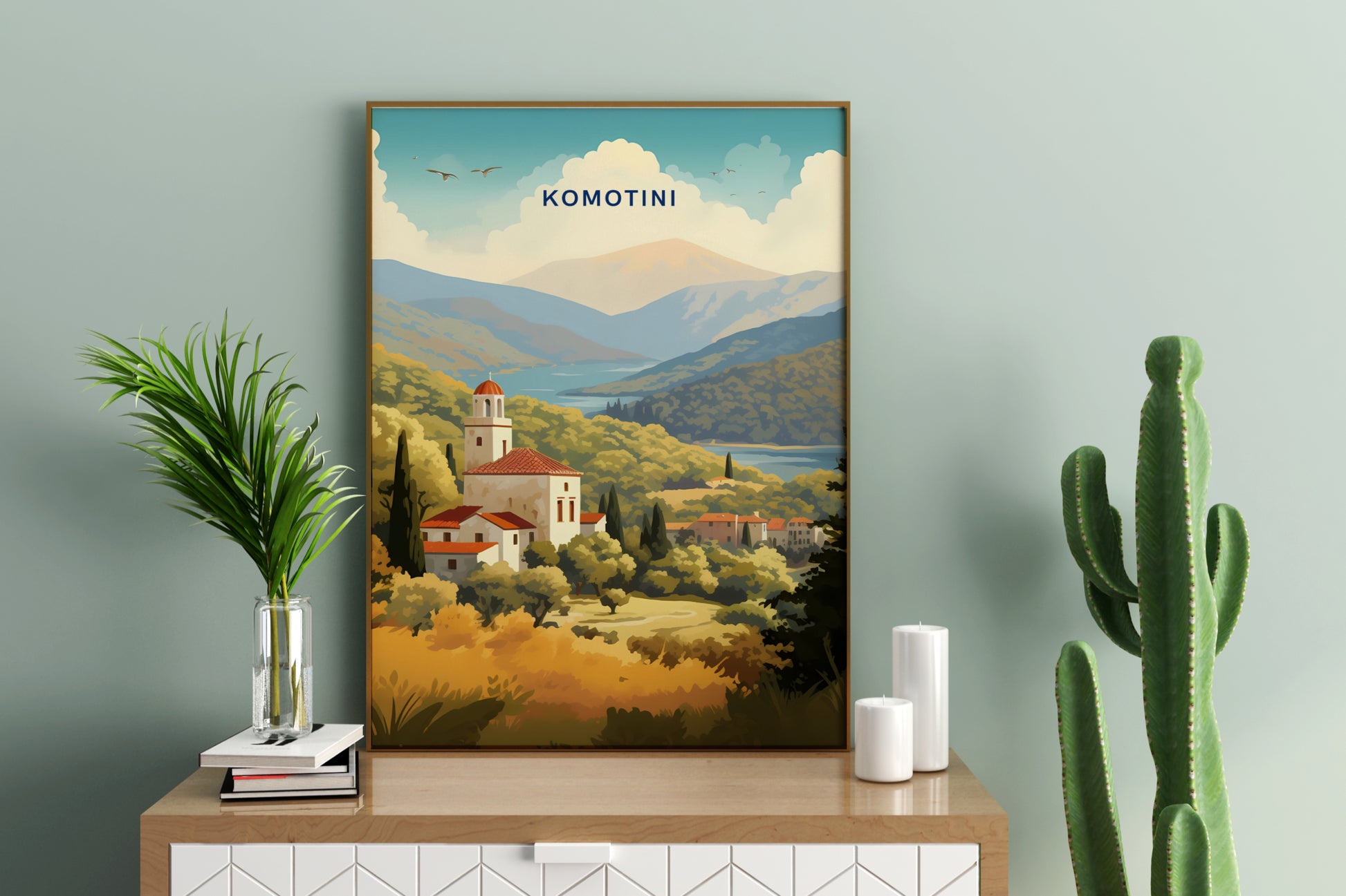 Komotini Greece Travel Print Poster - Pitchers Design