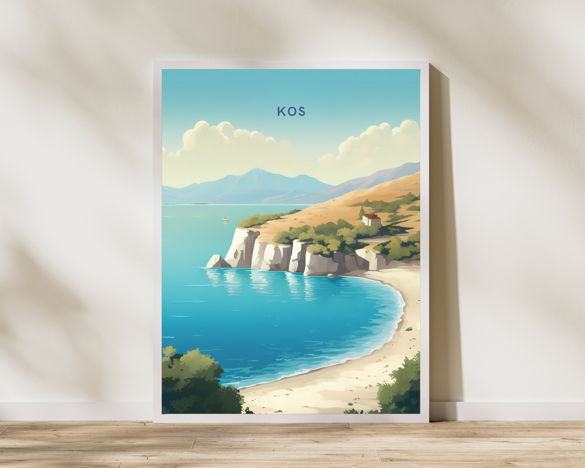 Kos Beaches Greece Travel Poster Print - Pitchers Design