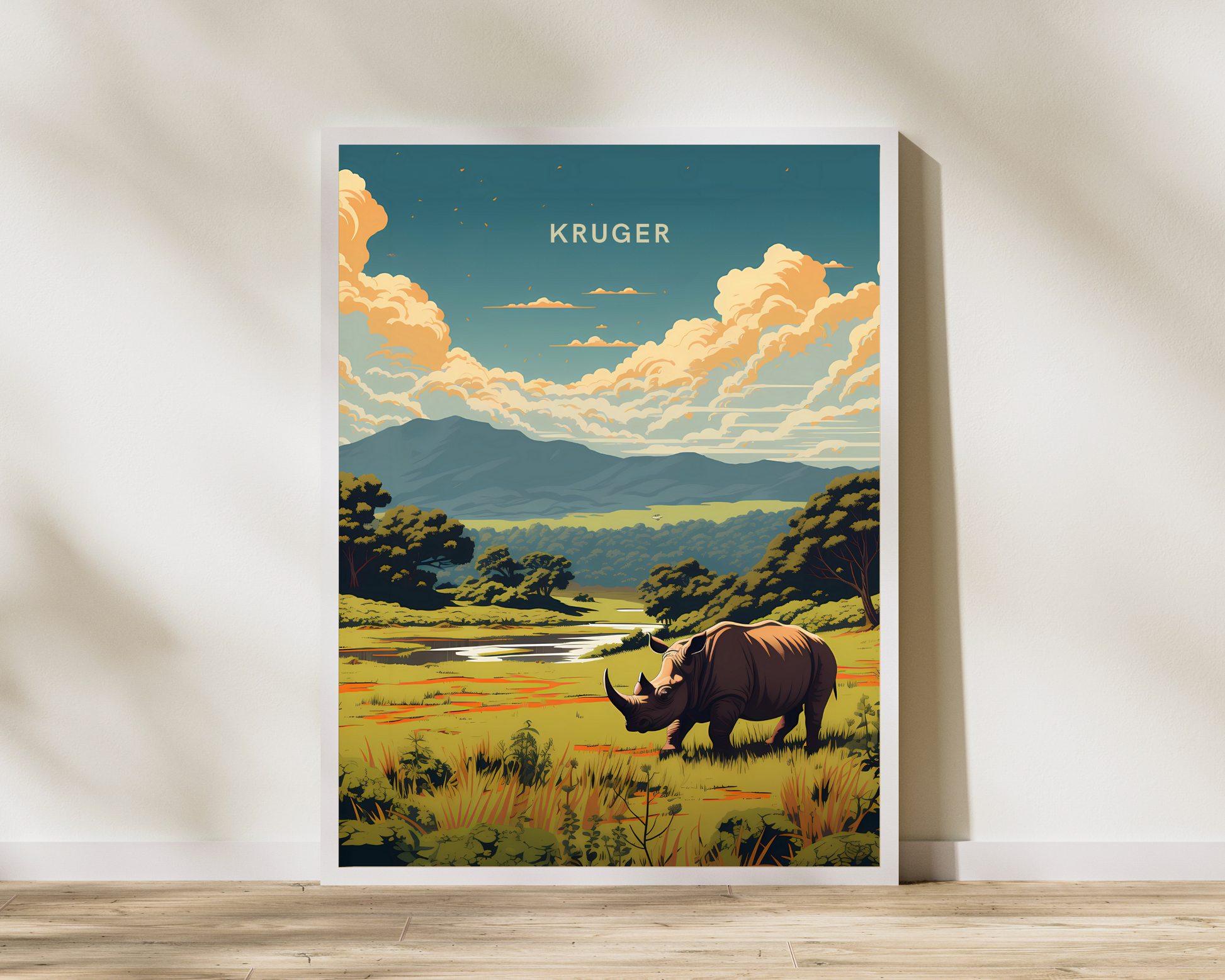 Kruger National Park South Africa Travel Poster Print - Pitchers Design