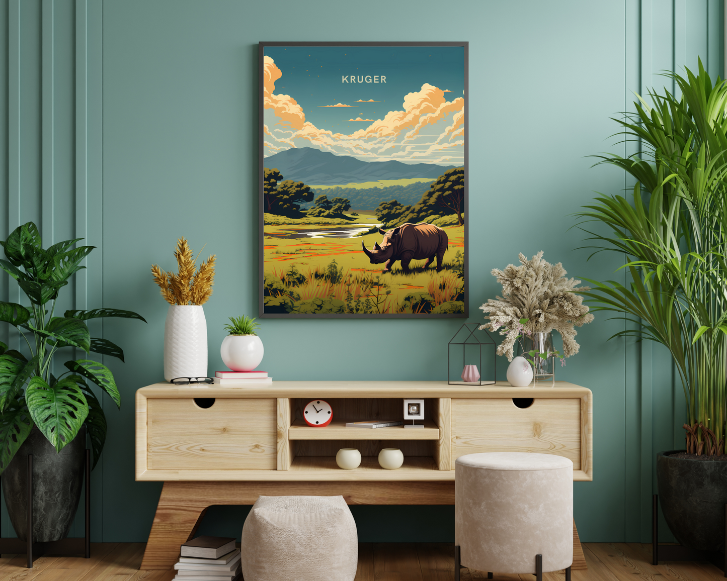 Kruger National Park South Africa Travel Poster Print - Pitchers Design