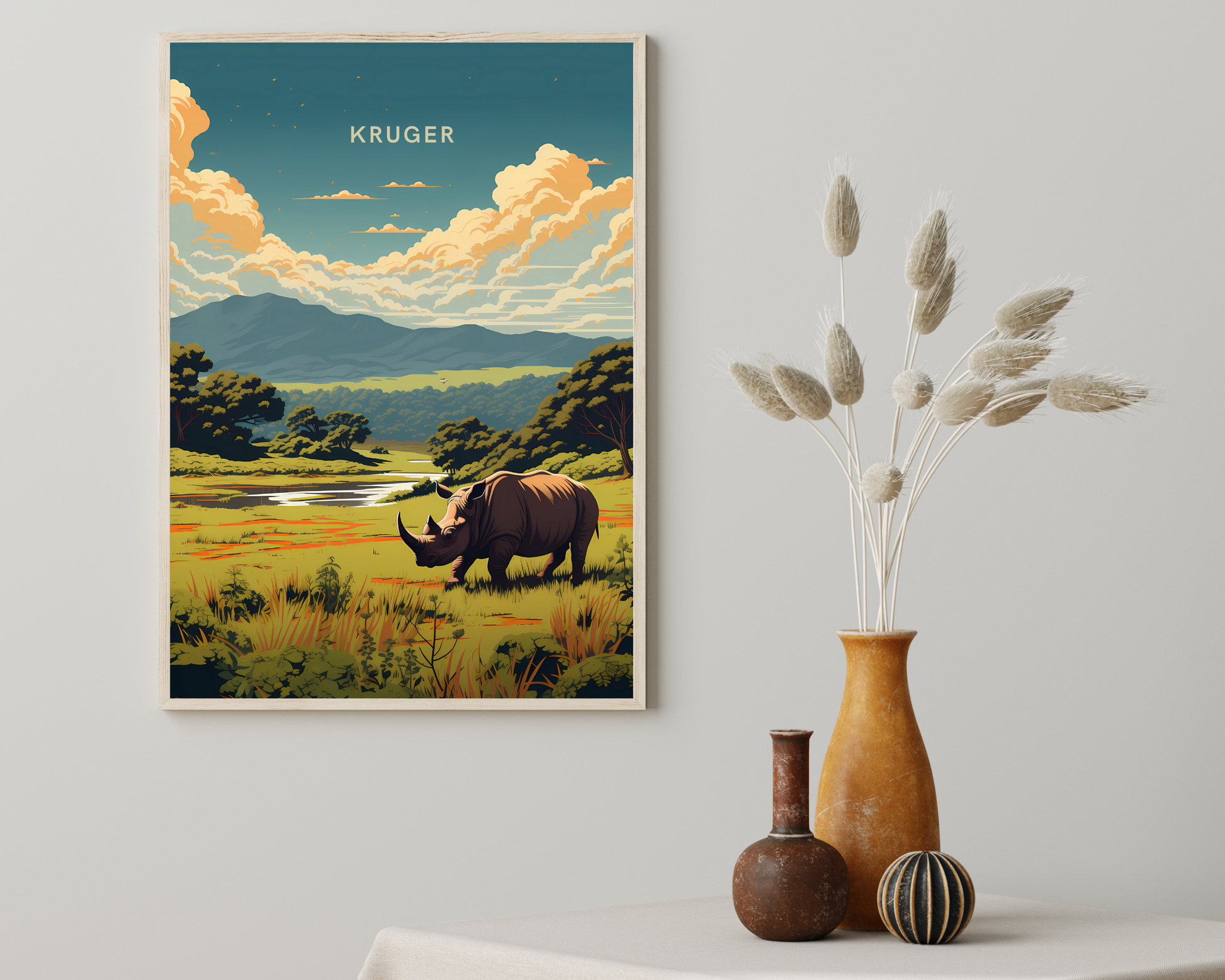 Kruger National Park South Africa Travel Poster Print - Pitchers Design