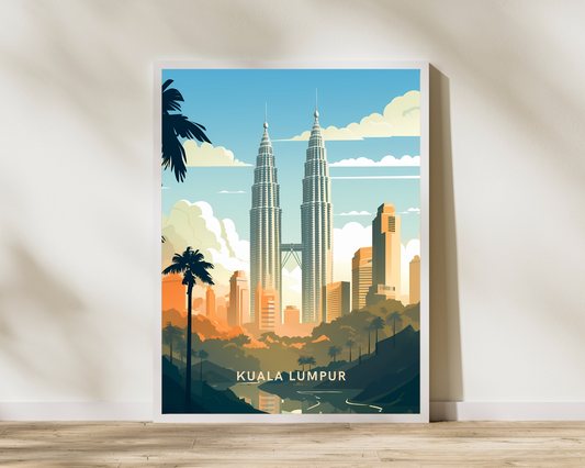 Kuala Lumpur Malaysia Travel Poster Print - Pitchers Design