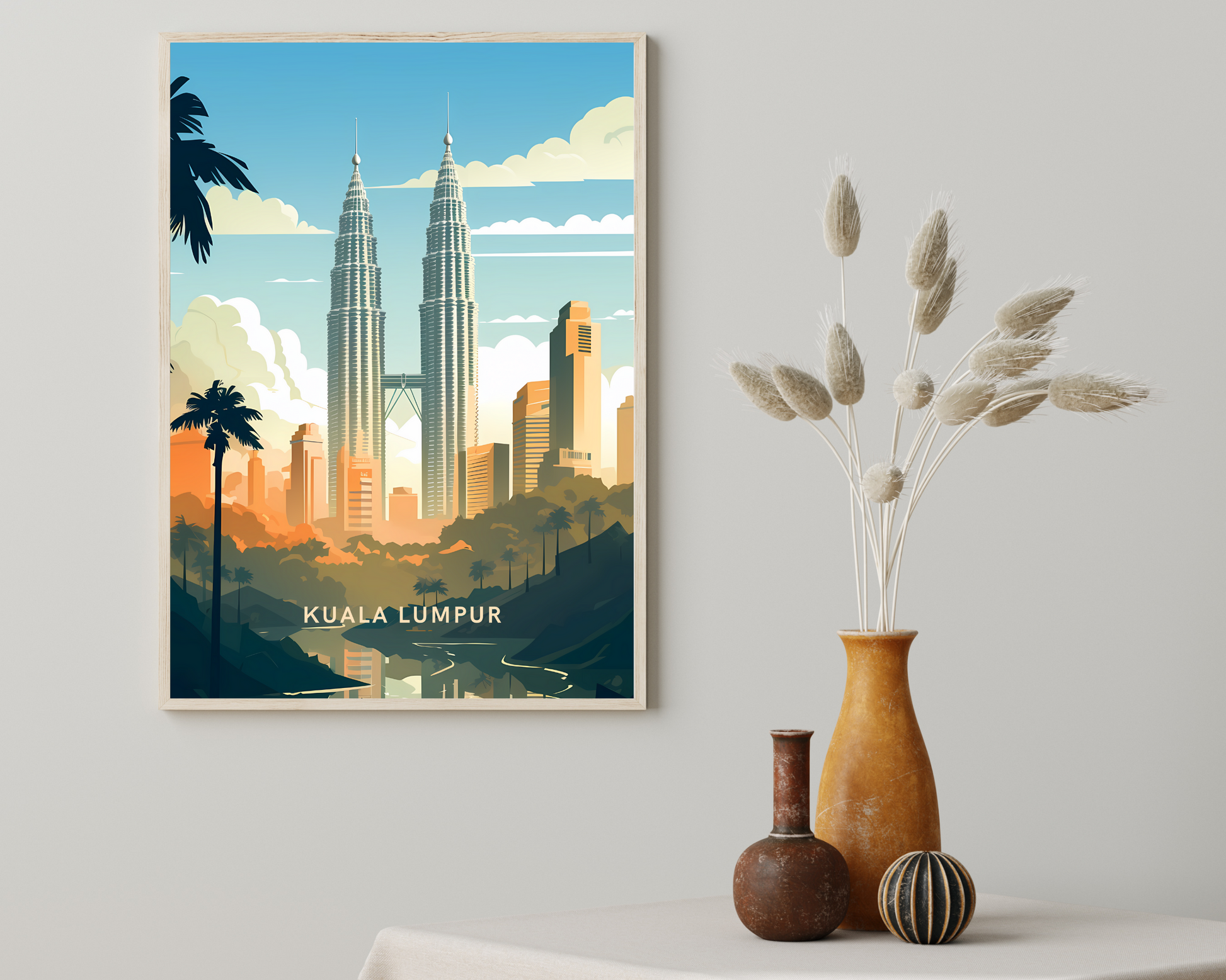 Kuala Lumpur Malaysia Travel Poster Print - Pitchers Design