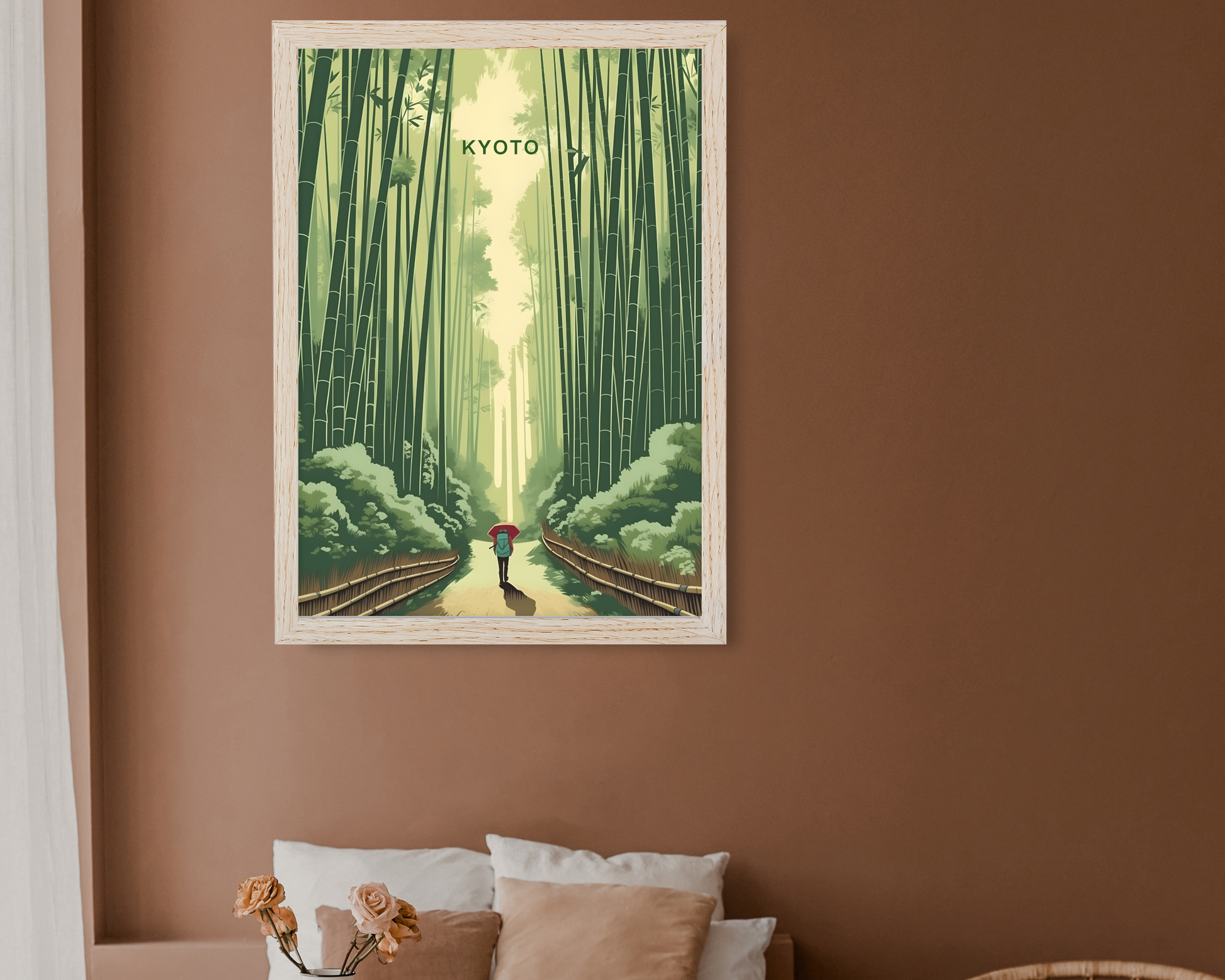 Arashiyama Bamboo Forest Kyoto Japan Travel Poster Print - Pitchers Design