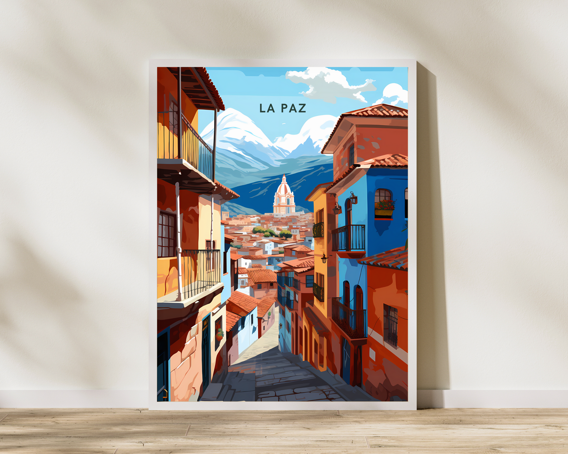 La Paz Bolivia Travel Poster Print - Pitchers Design