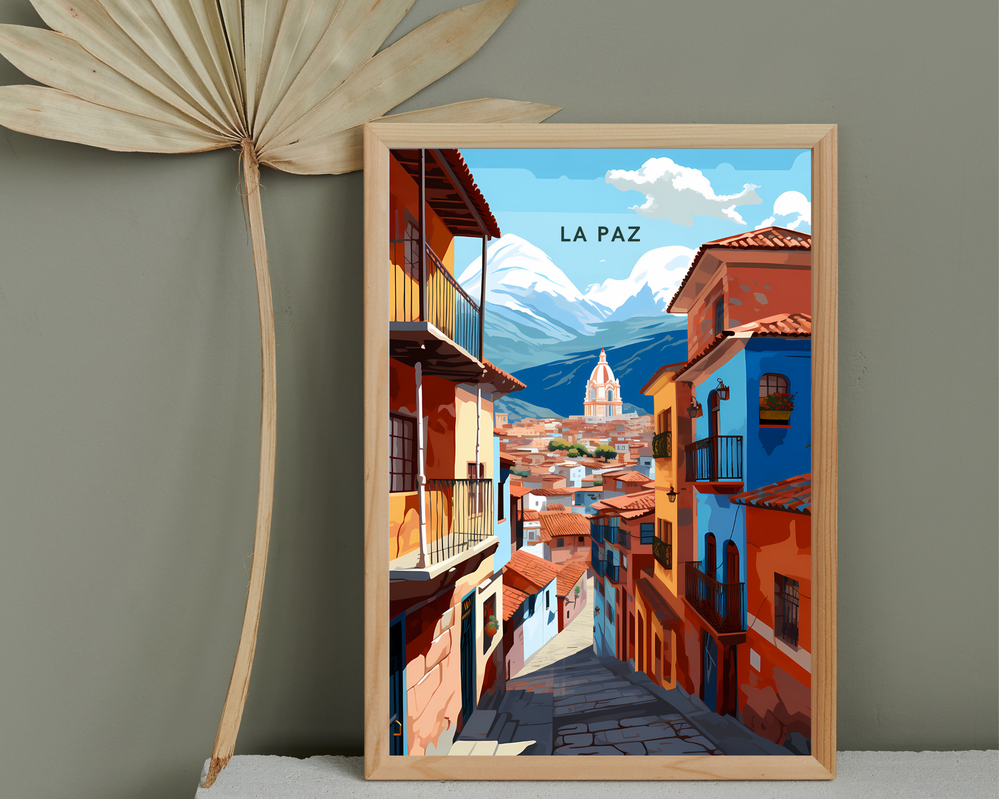 La Paz Bolivia Travel Poster Print - Pitchers Design