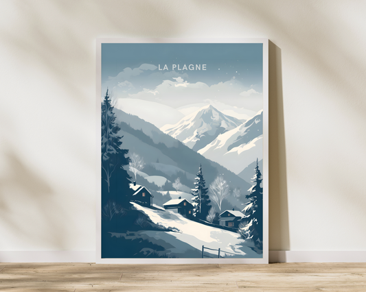 La Plagne France Ski Travel Poster Print - Pitchers Design