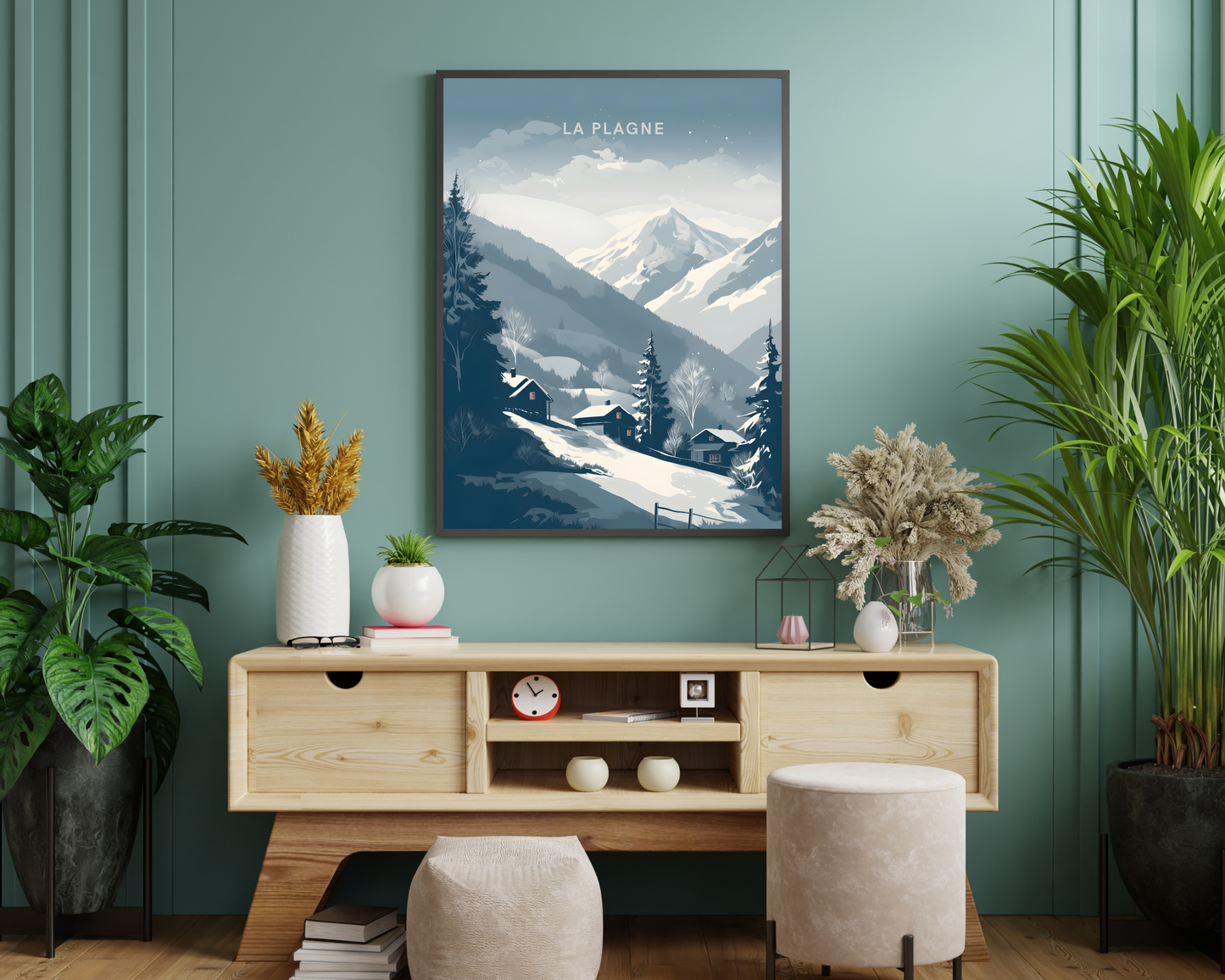 La Plagne France Ski Travel Poster Print - Pitchers Design