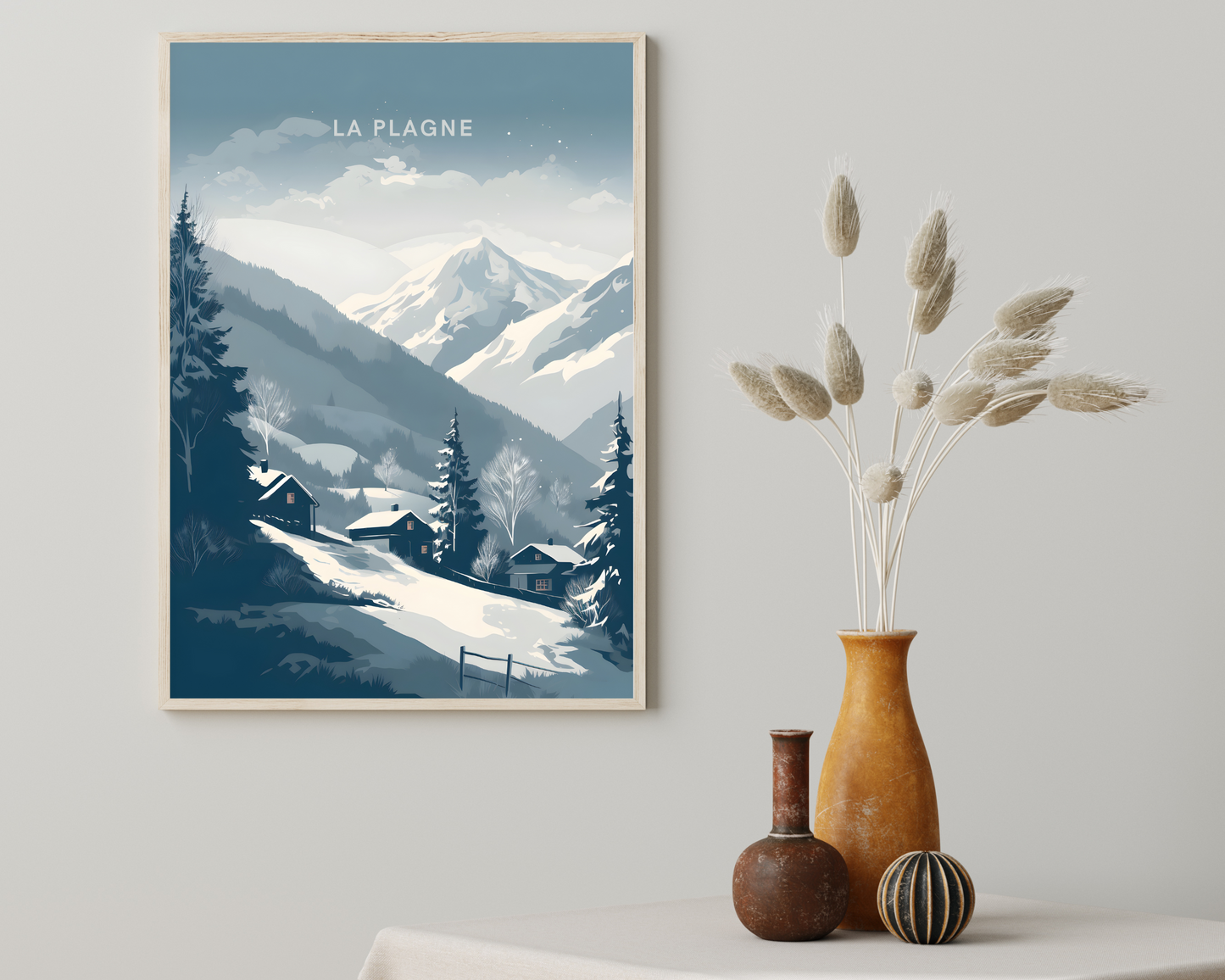 La Plagne France Ski Travel Poster Print - Pitchers Design