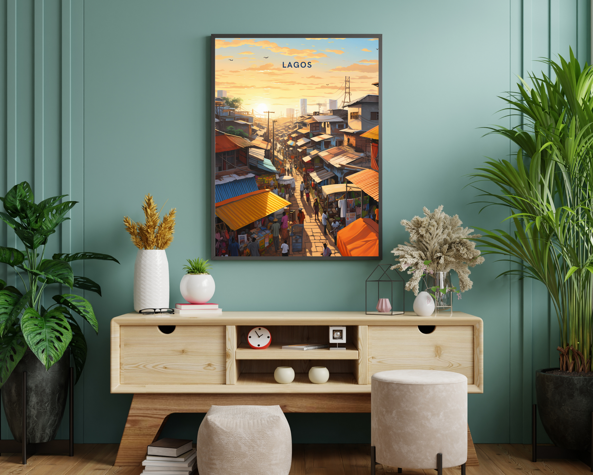 Lagos Nigeria Travel Poster Print - Pitchers Design