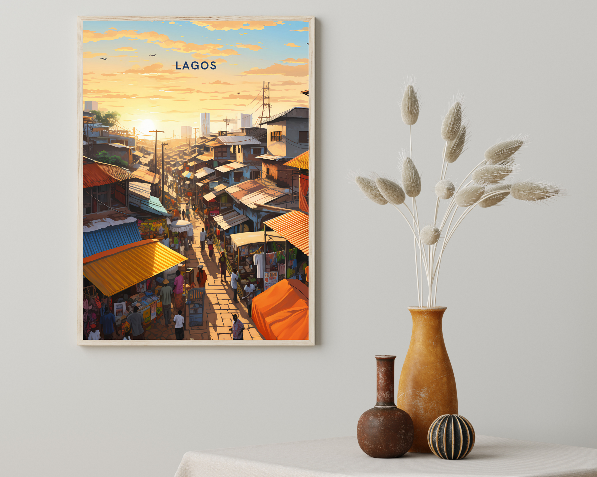 Lagos Nigeria Travel Poster Print - Pitchers Design