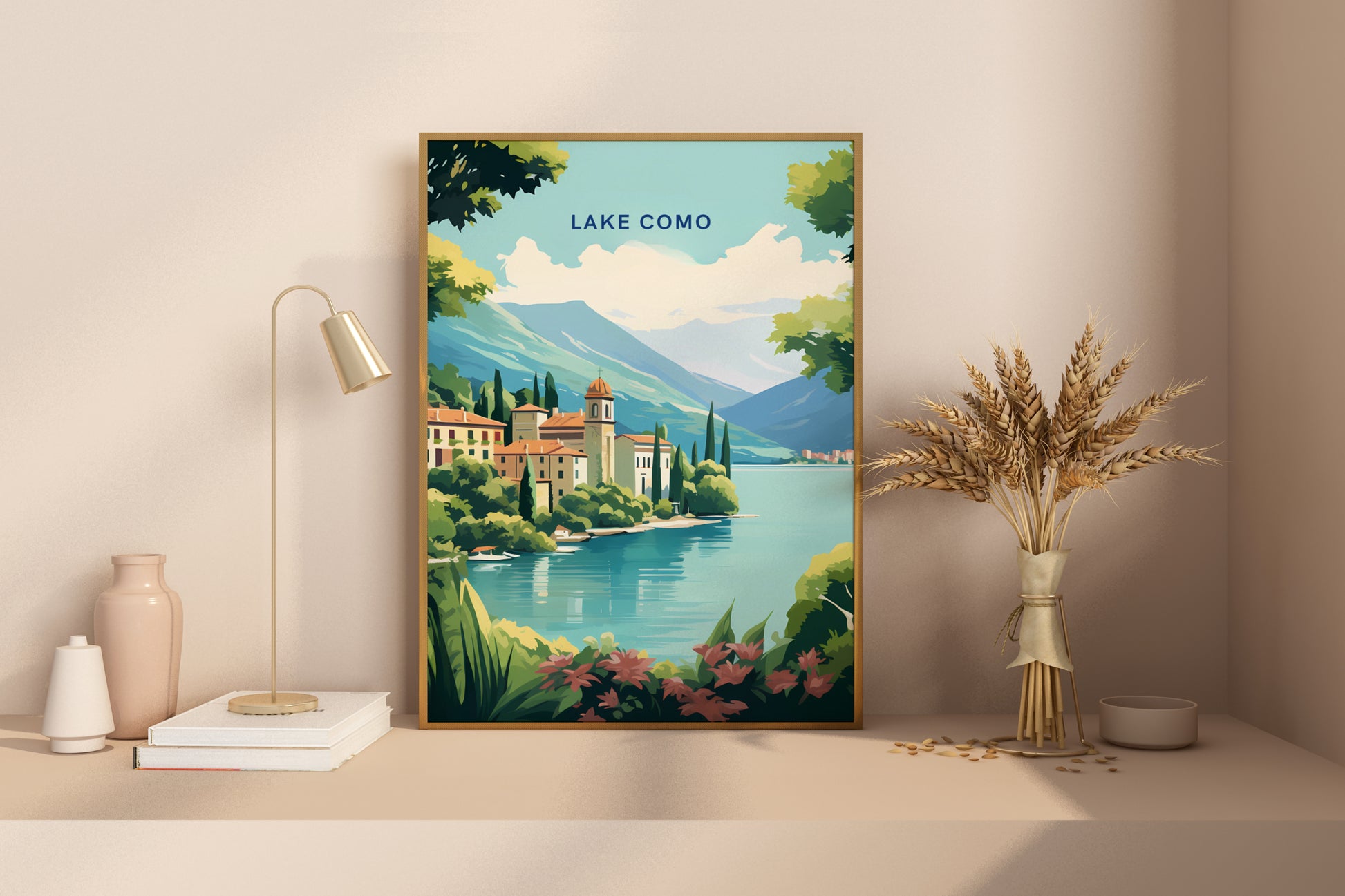 Lake Como Italy Travel Print Poster - Pitchers Design