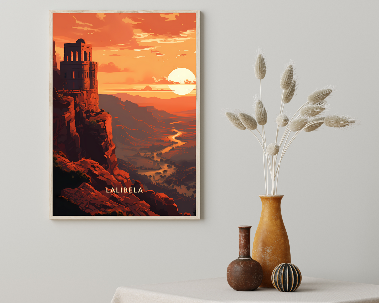 Lalibela Ethiopia Travel Poster Print - Pitchers Design