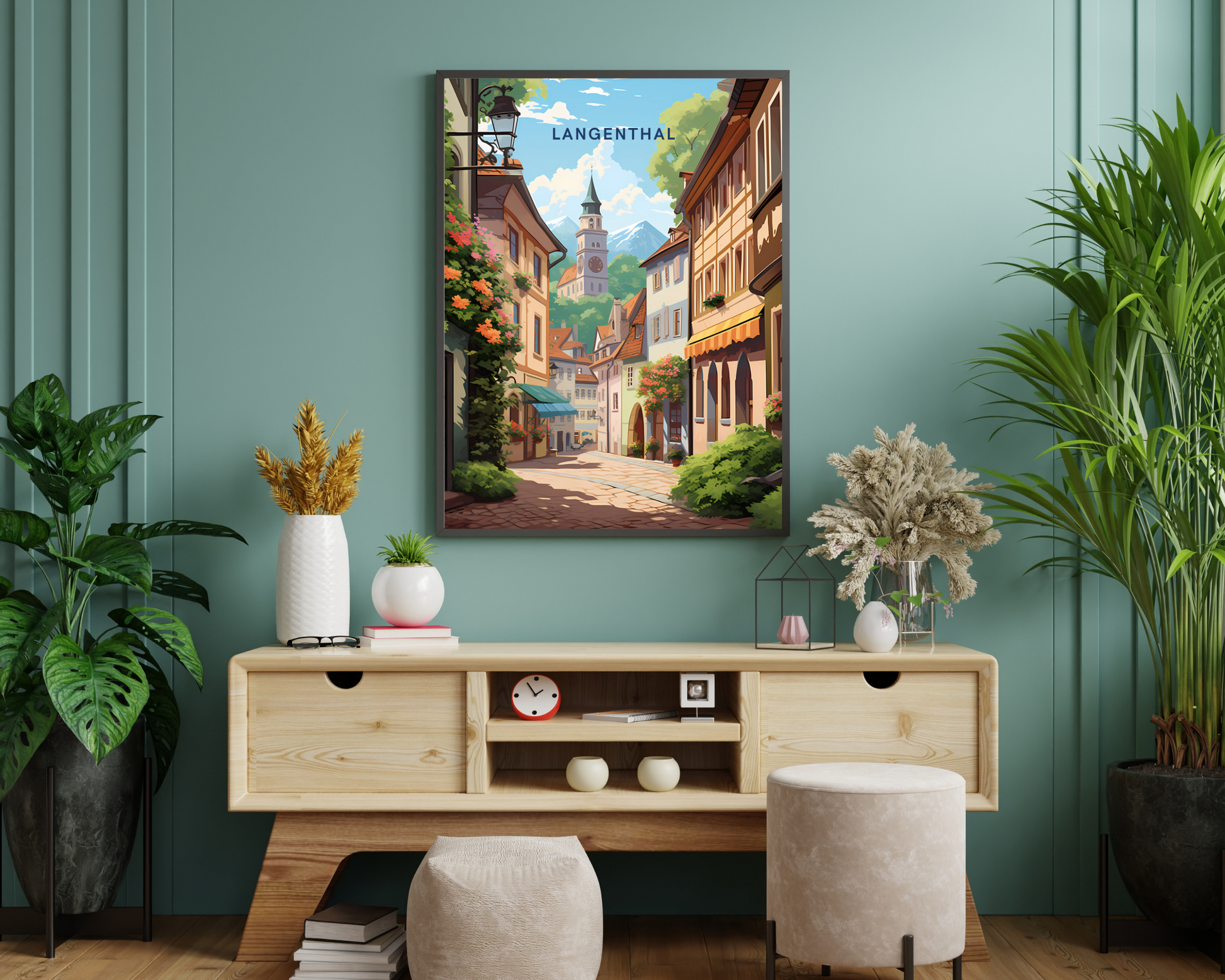 Langenthal Switzerland Travel Poster Print - Pitchers Design