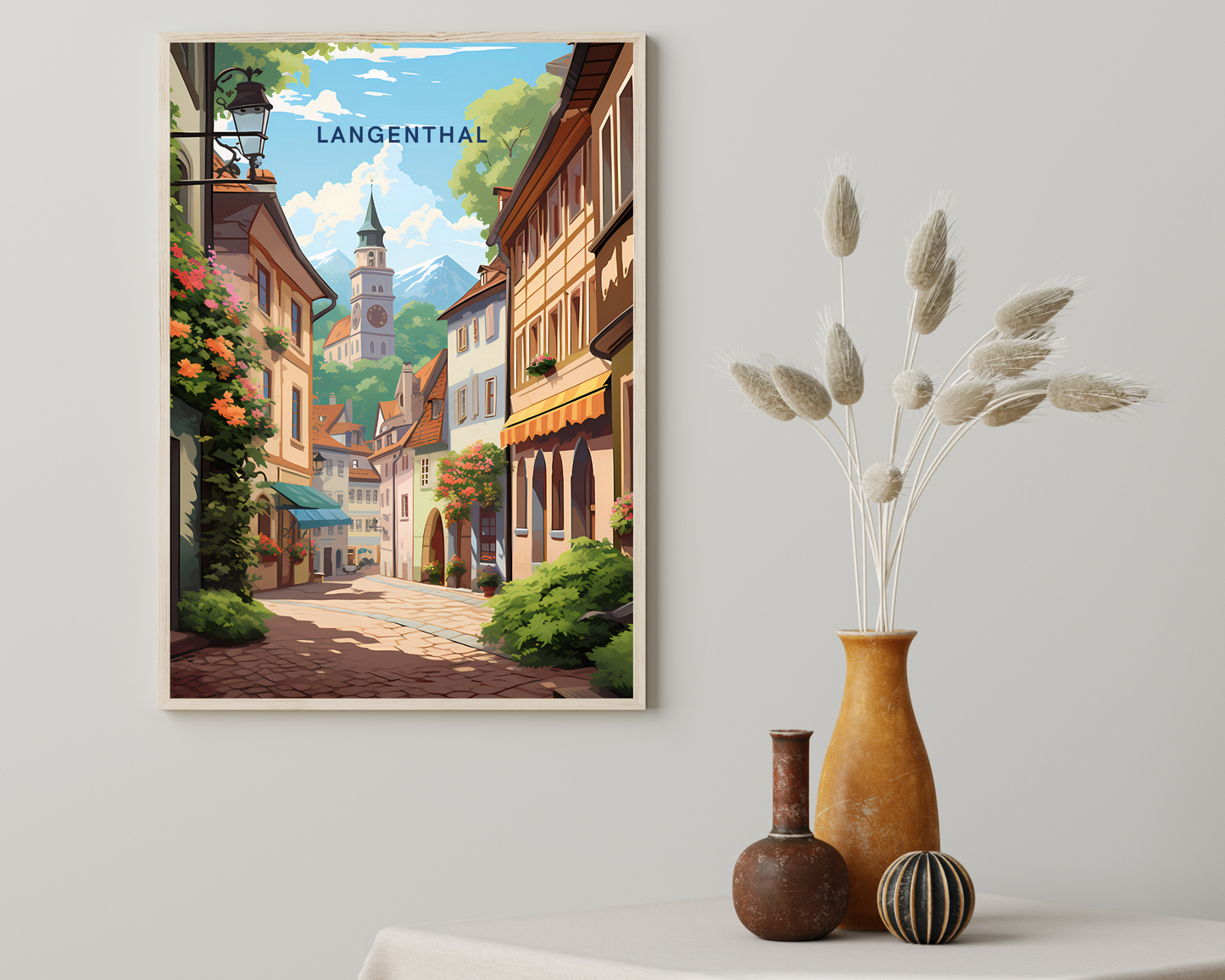 Langenthal Switzerland Travel Poster Print - Pitchers Design