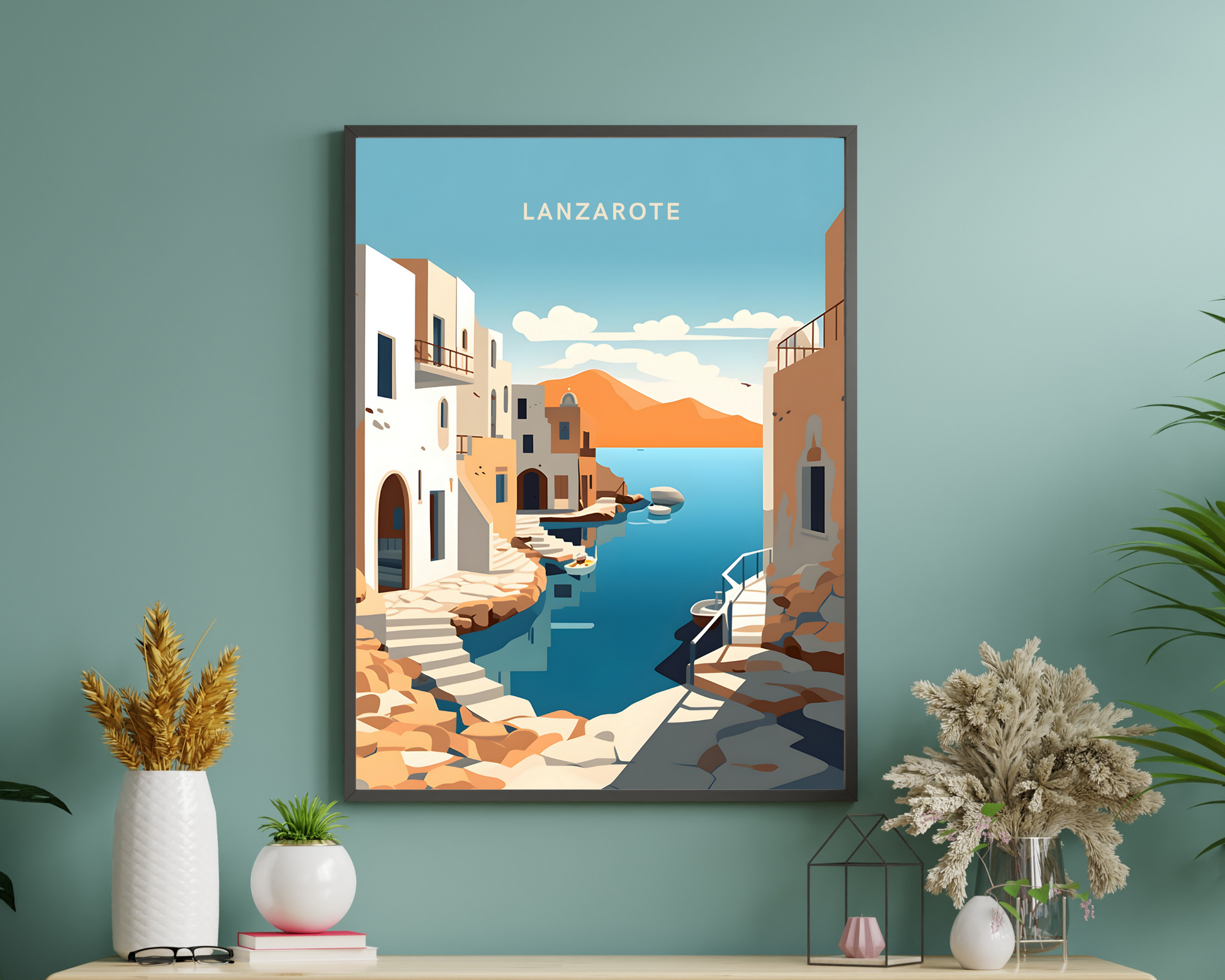 Lanzarote Spain Travel Poster Print - Pitchers Design