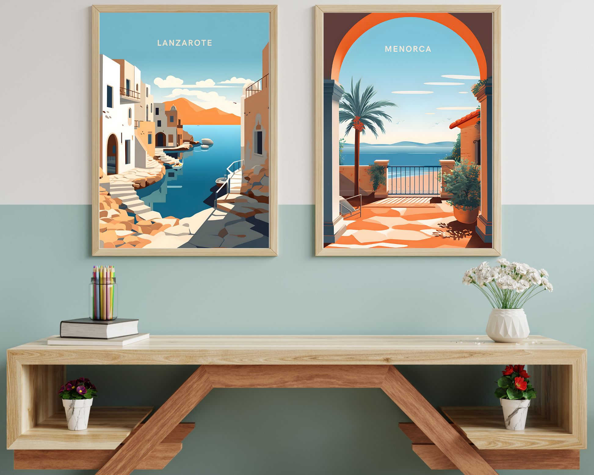 Lanzarote Spain Travel Poster Print - Pitchers Design