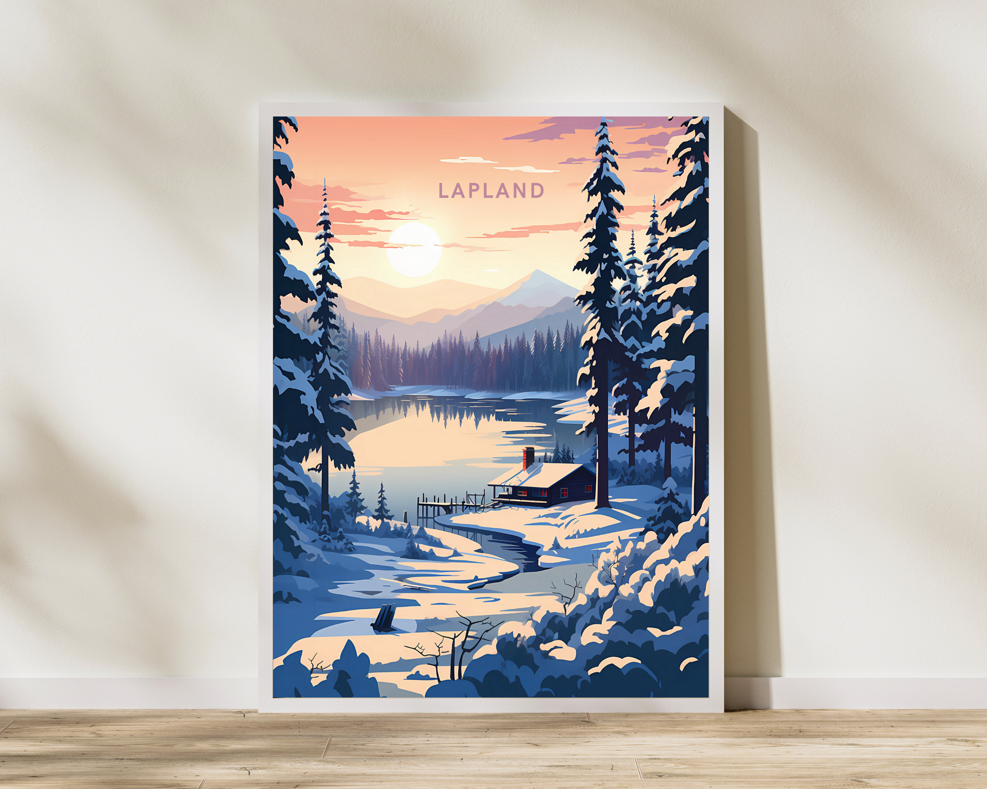 Lapland Finland Travel Poster Print - Pitchers Design