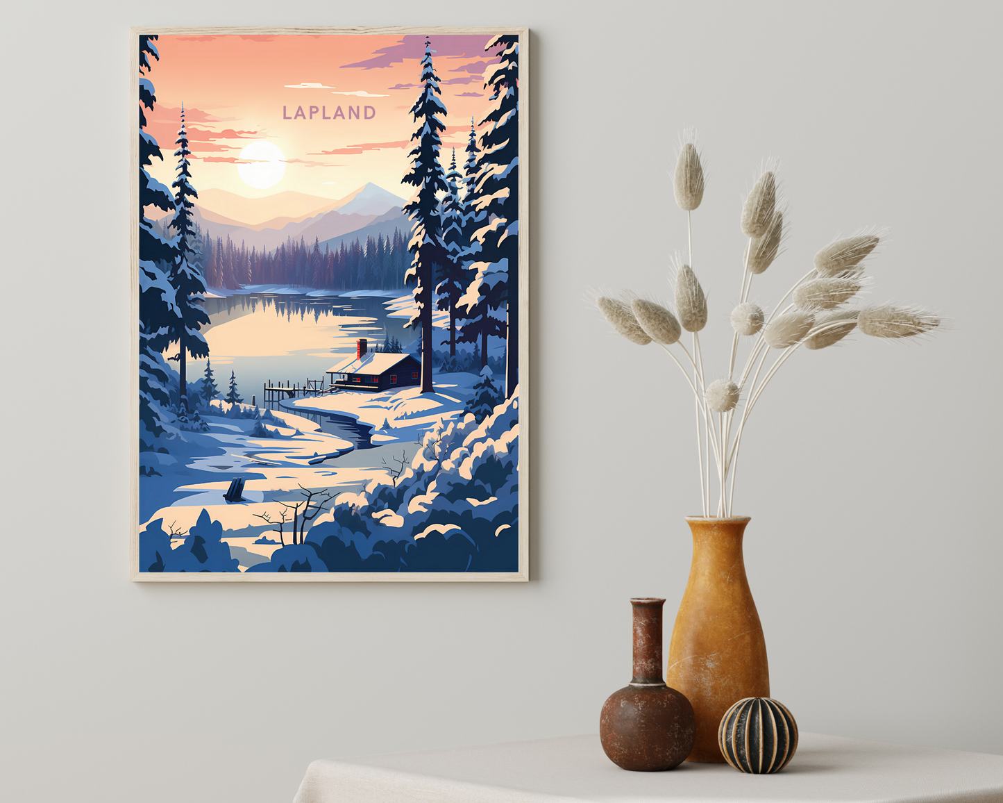 Lapland Finland Travel Poster Print - Pitchers Design