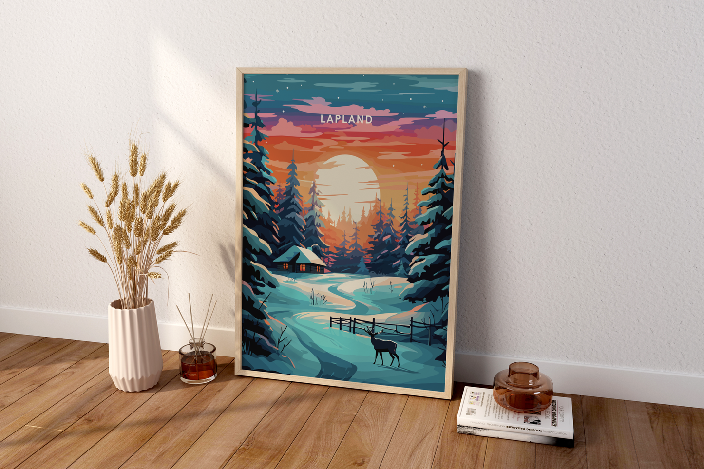 Lapland Sunset Finland Travel Print Poster - Pitchers Design