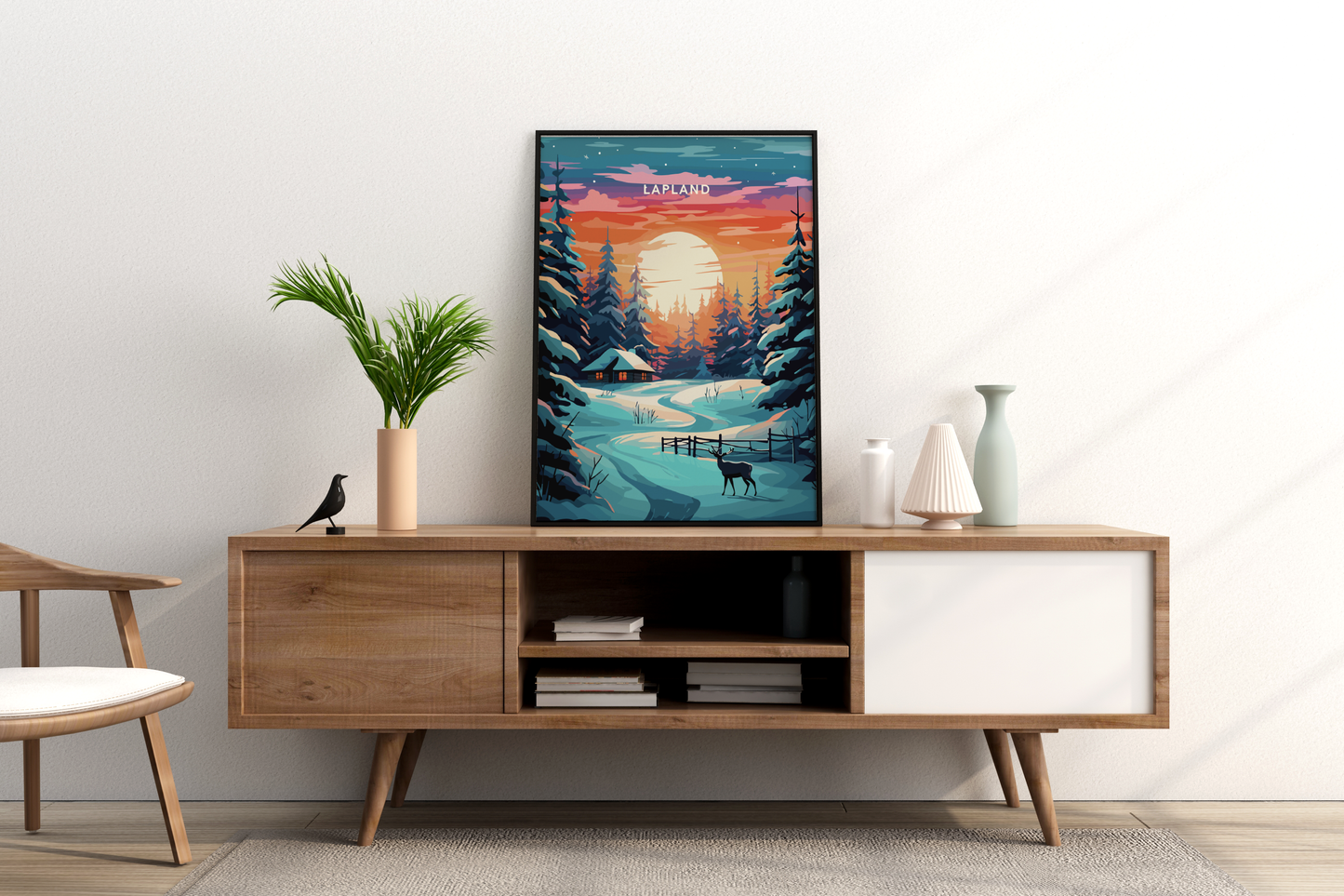 Lapland Sunset Finland Travel Print Poster - Pitchers Design